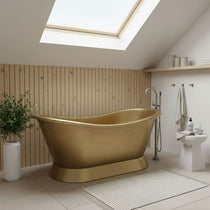 Slanting Base Brass Bathtub Brushed Full Brass Finish