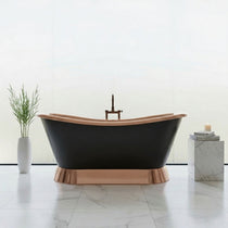 Slanting Base Copper Bathtub Copper Inside & on Base Black Outside