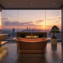 Slanting Base Copper Bathtub Full Shining Copper Finish