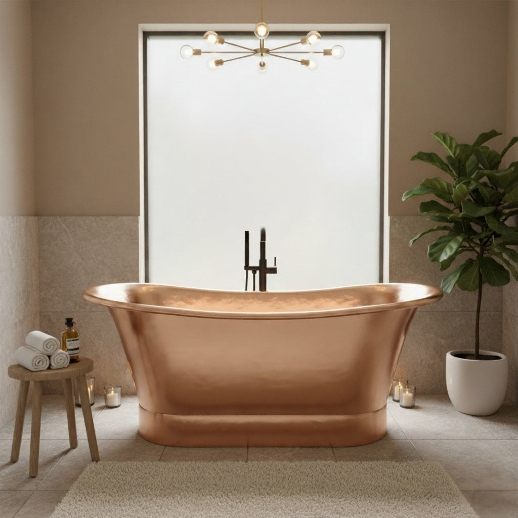 Straight Base Copper Bathtub Full Copper