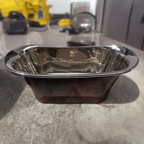 Straight Base Copper Bathtub Nickel Inside & Weathered Antique Finish Copper Outside