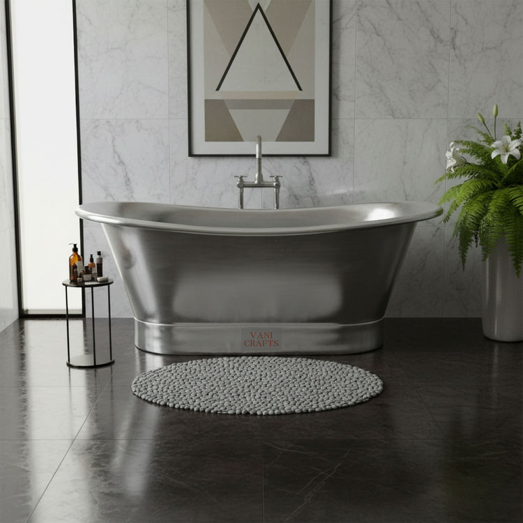 Straight Base Copper Bathtub Tin Inner & Outer Coating