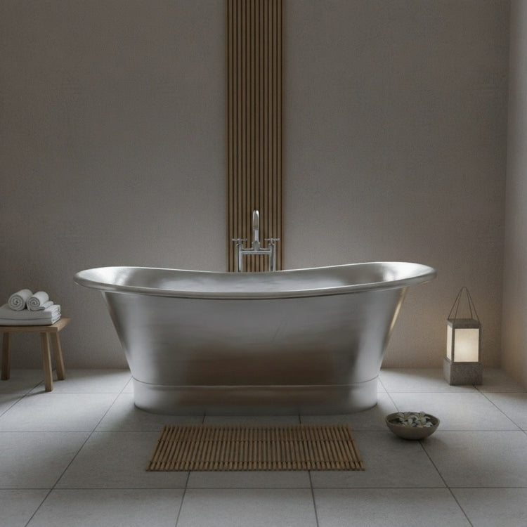 Straight Base Copper Bathtub Tin Inner & Outer Coating