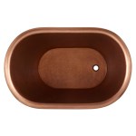 Clawfoot Bathtub Hammered Copper Single-Slipper Soaking Tub 49-inch