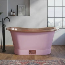 Straight Base Copper Bathtub Polished Copper Interior & RAL4003 Exterior