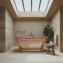 Slanting Base Copper Bathtub Full Shining Copper Finish