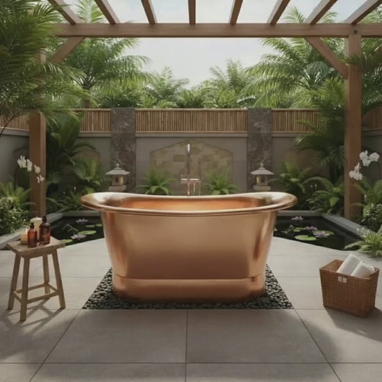 Straight Base Copper Bathtub Full Copper 1500mm