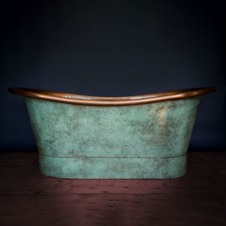 Copper Bathtub Copper Interior & Blue Green Patina Exterior Finish