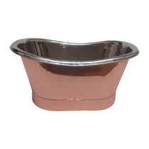 Copper Tub Style Sink Nickel Inside Copper Outside Straight Base