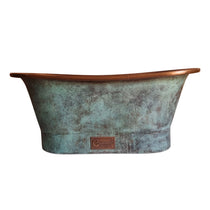 Copper Bathtub Copper Interior & Blue Green Patina Exterior Finish