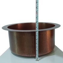 Round Copper Bar Sink 17 x 8 inch