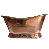 Slanting Base Copper Bathtub Nickel Inside Copper Outside