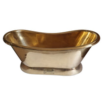 Slanting Base Brass Bathtub Polished Full Brass Finish