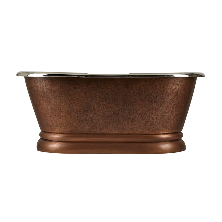 Copper Pedestal Tub Nickel Interiors - Coppersmith Creations