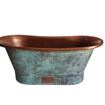 Copper Bathtub Copper Interior & Blue Green Patina Exterior Finish