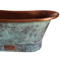 Copper Bathtub Copper Interior & Blue Green Patina Exterior Finish