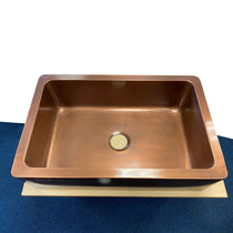 Single Bowl Smooth Front Apron Plain Antique Copper Kitchen Sink