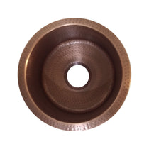 Round Copper Bar Sink 17 x 8 inch