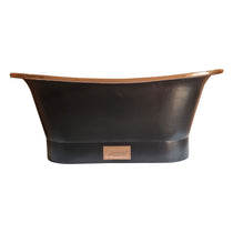 Straight Base Copper Bathtub Black Outside