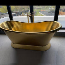 Slanting Base Brass Bathtub Polished Full Brass Finish