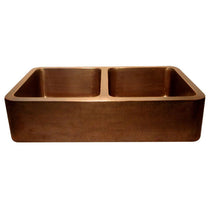 Rectangular Double Bowl Copper Kitchen Sink - Coppersmith Creations - Coppersmith Creations