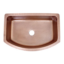 D Shape Sunflower Front Apron Copper Kitchen Sink