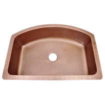 D Shape Sunflower Front Apron Copper Kitchen Sink