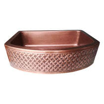 D Shape Woven Front Apron Copper Kitchen Sink