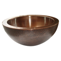Double Wall Copper Sink Outside Hammered Inside Smooth