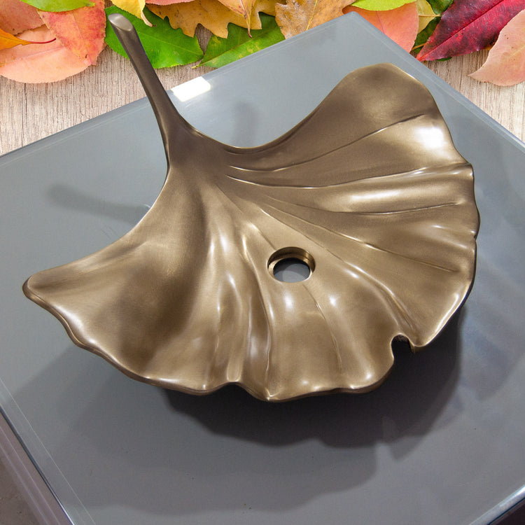 Cast Bronze Sink Leaf Design