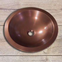 Round Copper Sink Hammered 18 x 5
