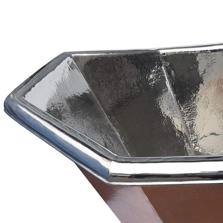 Eight Sided Clawfoot Copper Bathtub Nickel Inside Outside Shining Copper