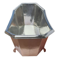 Eight Sided Clawfoot Copper Bathtub Nickel Inside Outside Shining Copper