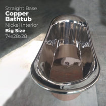 Straight Base Copper Bathtub Nickel Inside Big Size