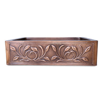 Single Bowl Petal Front Apron Copper Kitchen Sink