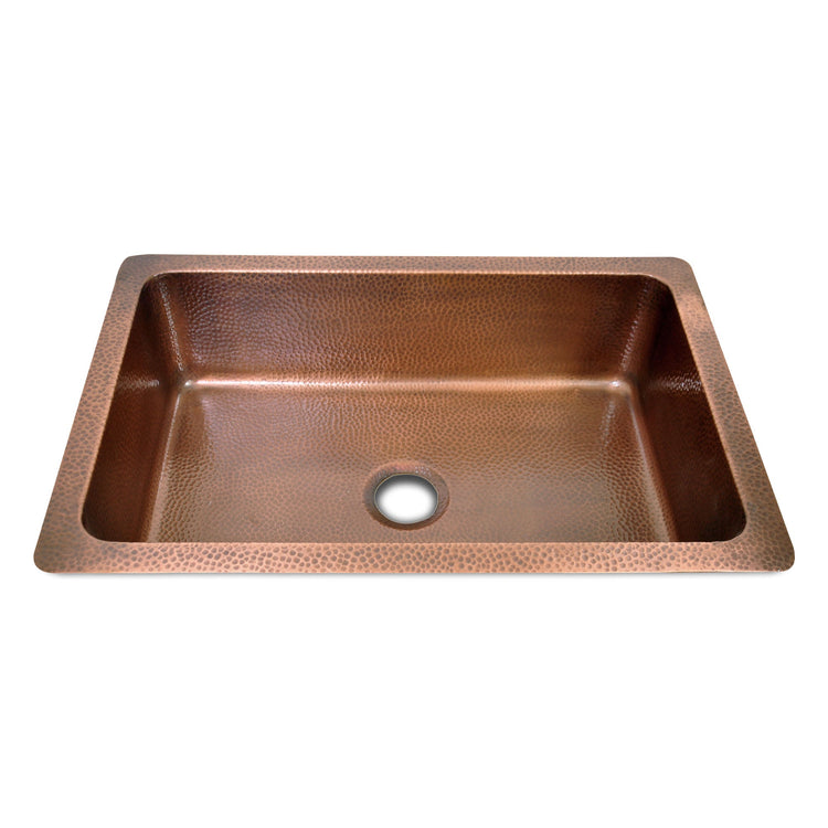 Single Bowl Three Flowers and Petals front Apron Copper Kitchen Sink