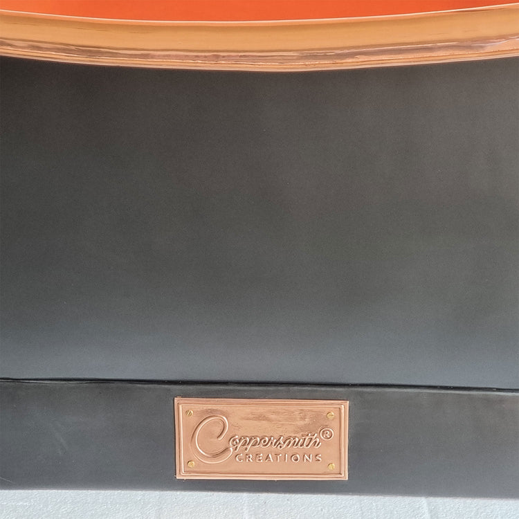 Slanting Base Copper Bathtub Full Black Exterior