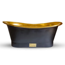 Straight Base Brass Bathtub Black Outside