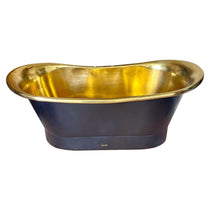 Straight Base Brass Bathtub Black Outside