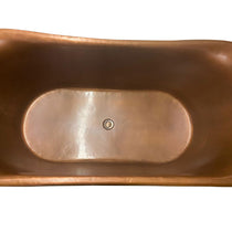 Copper Bathtub Copper Interior & Blue Green Patina Exterior with Beading on Base