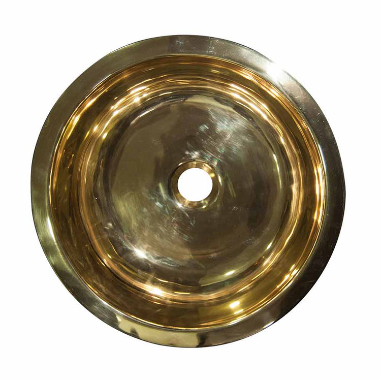 Brass Sink Hammered Pattern Exterior & Smooth Interior Double Wall