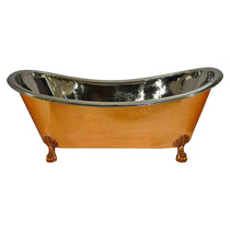 Copper Clawfoot Bathtub Nickel Inside - Coppersmith Creations