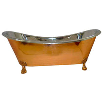 Copper Clawfoot Bathtub Nickel Inside - Coppersmith Creations