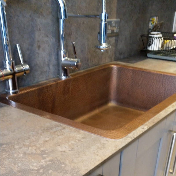Copper Kitchen Sink Single Wall Single Bowl