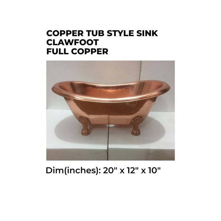 Copper Tub Style Sink Clawfoot