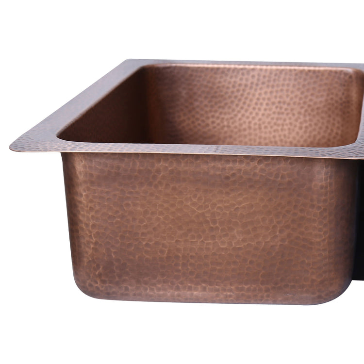 Double Bowl Five Grape Front Apron Copper Kitchen Sink