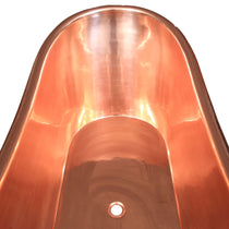 Roll Top Copper Bathtub Inside Polish Copper Outside Black