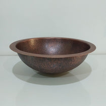 Round Hammered Copper Bowl Sink