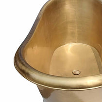 Slanting Base Brass Bathtub Brushed Full Brass Finish