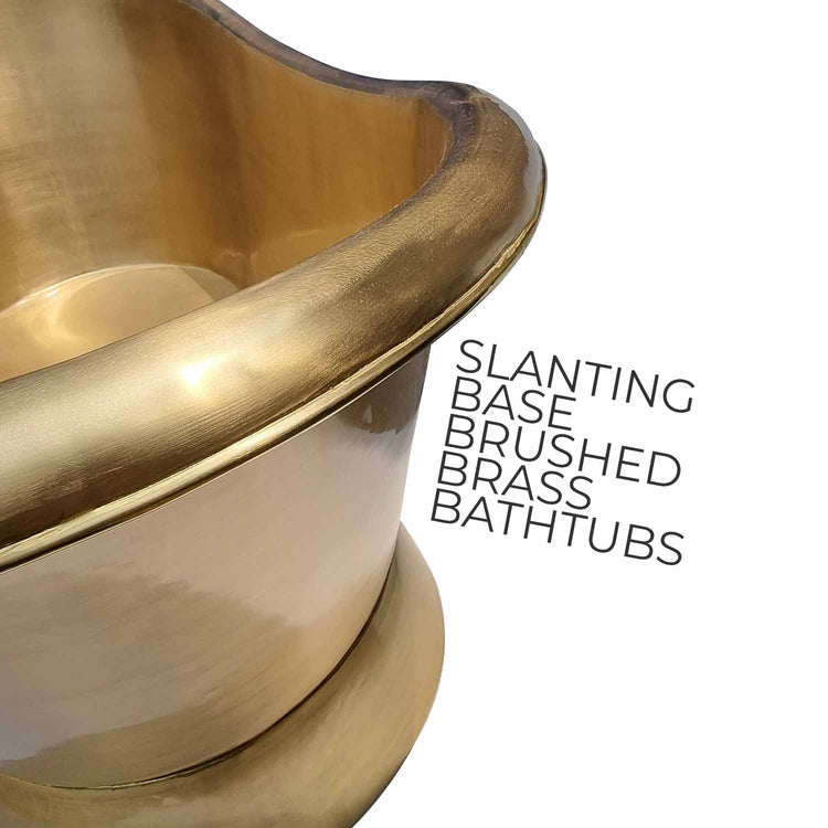 Slanting Base Brass Bathtub Brushed Full Brass Finish